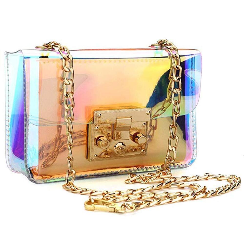 2486 Holographic Clear Purse Crossover Shoulder Messenger Bag Laser Sling